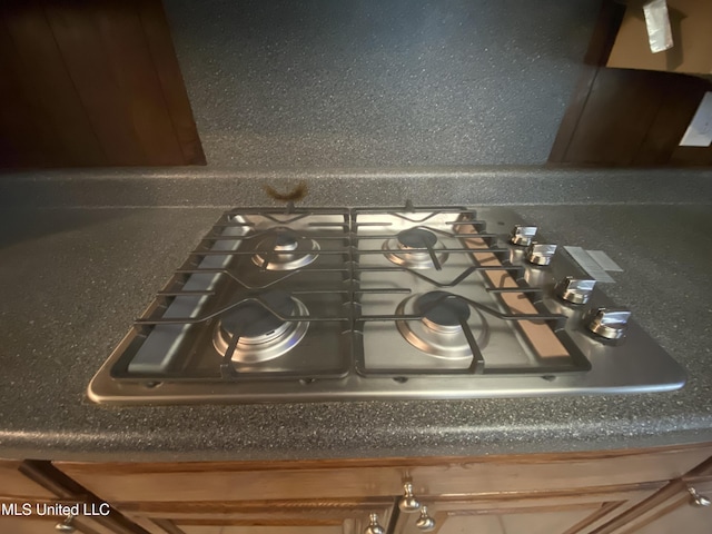 interior details featuring stainless steel gas cooktop