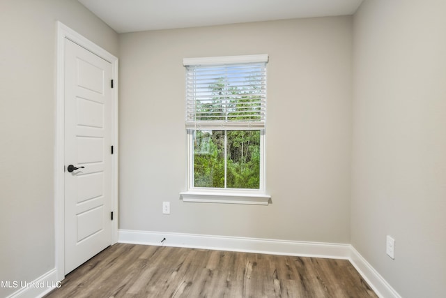 empty room with wood-type flooring