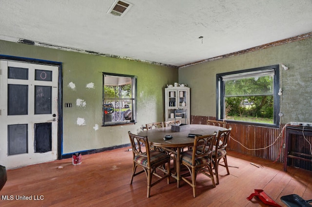 9 Gail St, Hattiesburg, MS 39402 - dining room featuring hardwood / wood-style flooring, plenty of natural light, and a textured ceiling