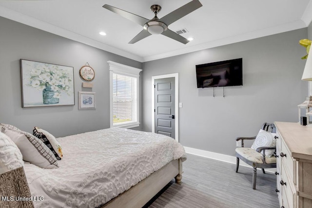 15225 Branigar, Biloxi, MS 39532 - bedroom with wood finished floors, recessed lighting, and a ceiling fan