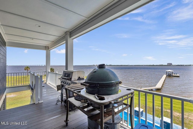 15225 Branigar, Biloxi, MS 39532 - wooden deck featuring a water view and area for grilling