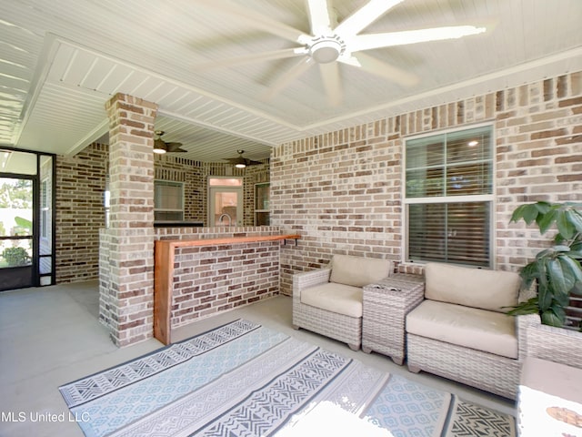 5807 Sylvester St, Ocean Springs, MS 39564 - view of patio with ceiling fan and an outdoor living space