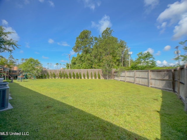 5807 Sylvester St, Ocean Springs, MS 39564 - view of yard featuring a playground and central AC unit