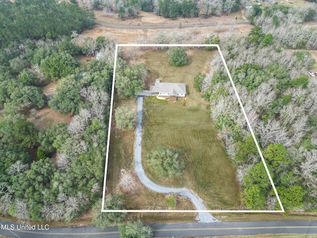 bird's eye view featuring a rural view