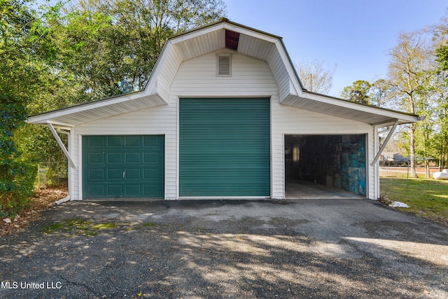 view of garage