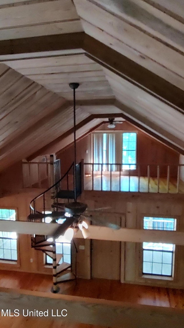 view of unfinished attic