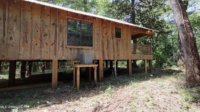 view of outbuilding with central AC