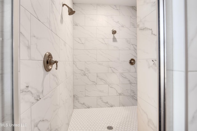 bathroom featuring a shower stall