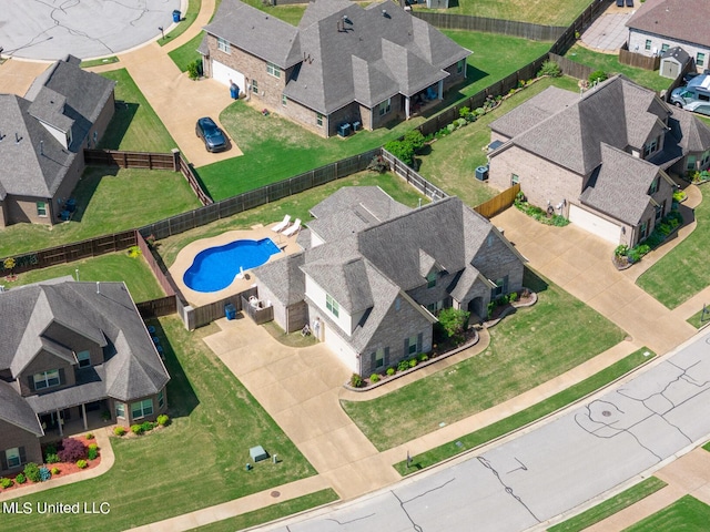 bird's eye view featuring a residential view