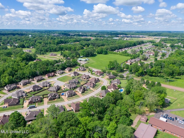 aerial view with a residential view