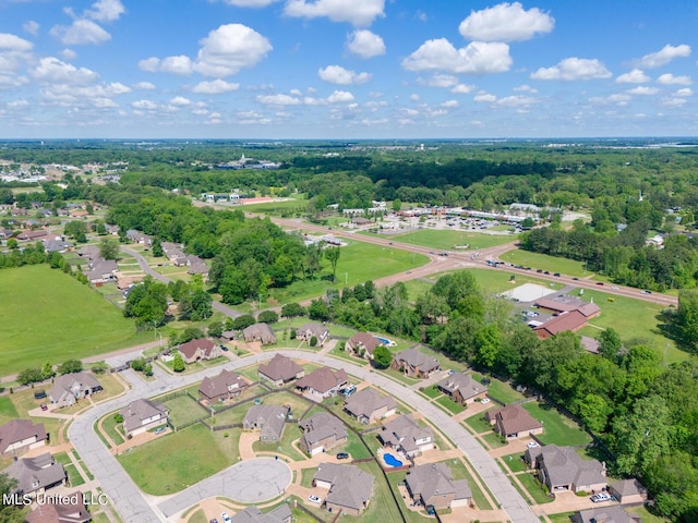 drone / aerial view with a residential view