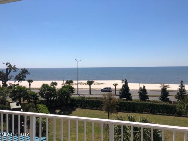 property view of water featuring a view of the beach