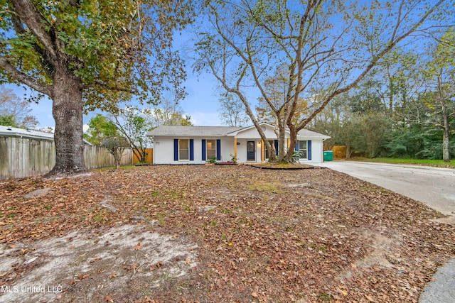 view of single story home