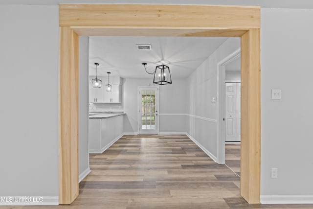 interior space featuring light hardwood / wood-style floors