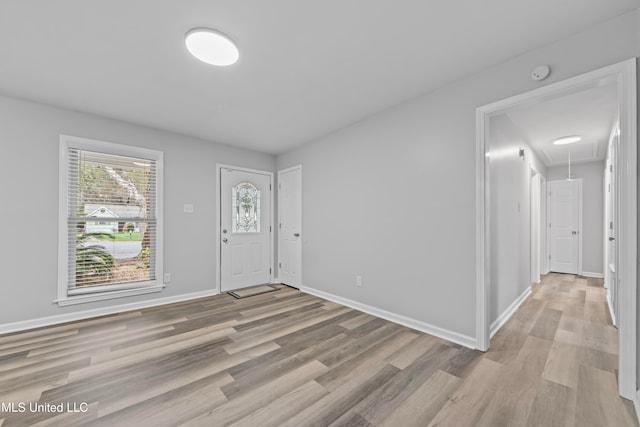 foyer entrance featuring light hardwood / wood-style floors