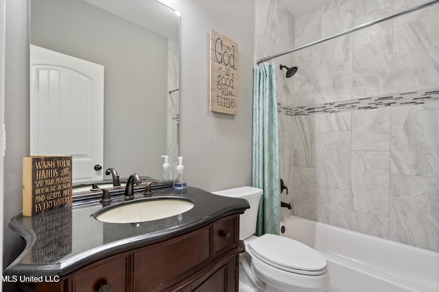 8240 Steven Henry Rd, Hernando, MS 38632 - bathroom with vanity, toilet, and shower / bath combination with curtain