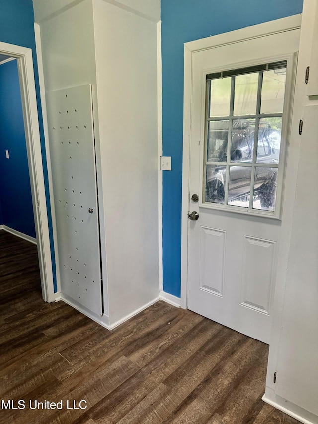 entryway featuring dark hardwood / wood-style flooring