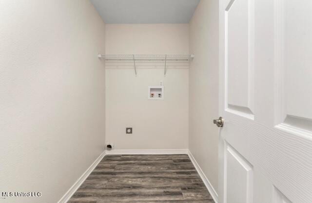 105 Leigh Cir, Ocean Springs, MS 39564 - laundry room featuring hookup for a washing machine, wood finished floors, and electric dryer hookup