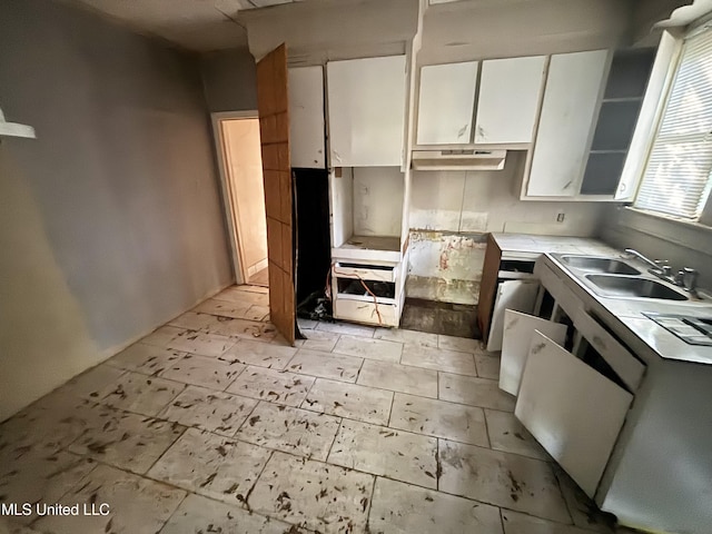 542 Rd Of Remembrance, Jackson, MS 39209 - kitchen featuring a sink, white cabinets, under cabinet range hood, and light countertops