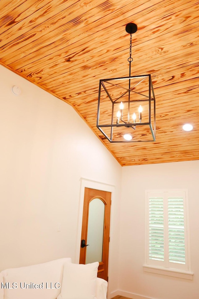1045 Mckinley St, Waveland, MS 39576 - detailed view of wood ceiling and a chandelier