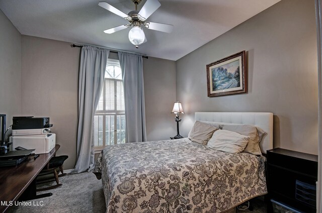 320 Woodhollow Cv, Brandon, MS 39047 - bedroom featuring carpet, ceiling fan, and a desk