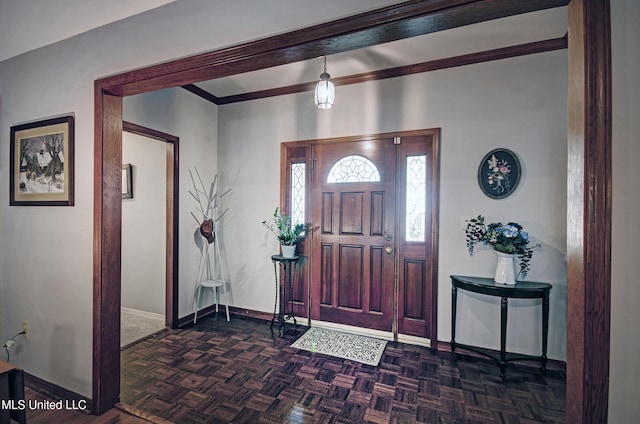 320 Woodhollow Cv, Brandon, MS 39047 - foyer entrance featuring baseboards and crown molding