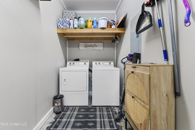 8100 Belle Etheridge Rd, Lucedale, MS 39452 - laundry room with washer and dryer and baseboards