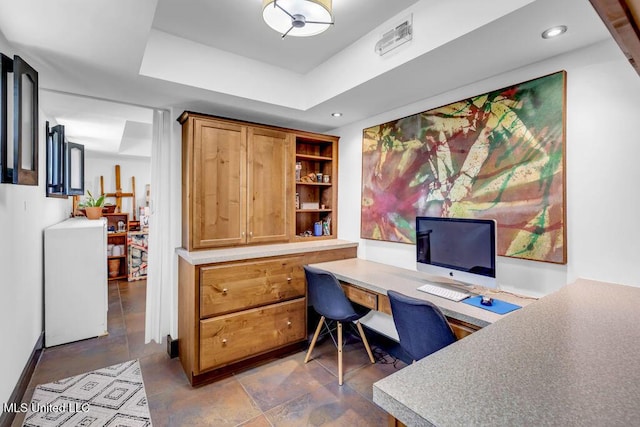 426 Donwood Pl, Biloxi, MS 39530 - office space featuring built in desk, a raised ceiling, and recessed lighting