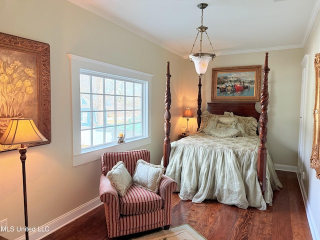 521 Holland Ave, Philadelphia, MS 39350 - bedroom with hardwood / wood-style flooring and ornamental molding
