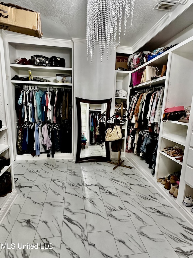17500 Goff Farm Rd, Moss Point, MS 39562 - walk in closet with marble look tiles