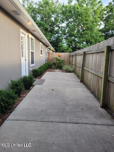 view of patio with a fenced backyard