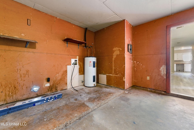 interior space featuring electric water heater