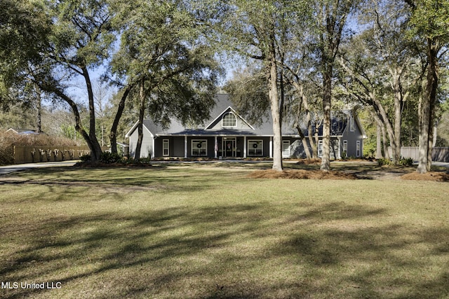 exterior space with a front yard