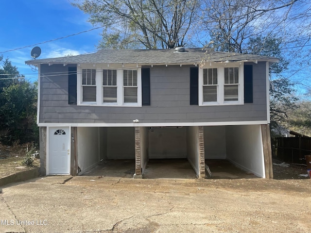 view of garage