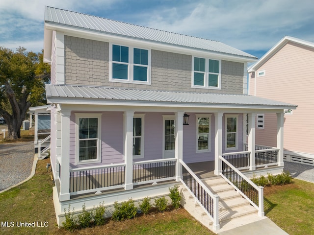 view of front of house with covered porch