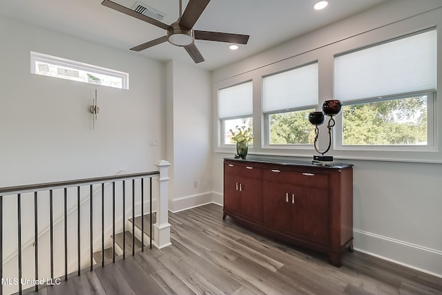 interior space featuring hardwood / wood-style floors and a wealth of natural light