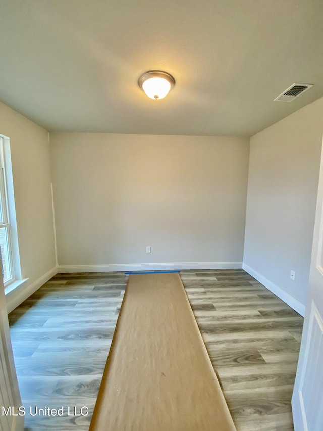 empty room featuring light wood-type flooring