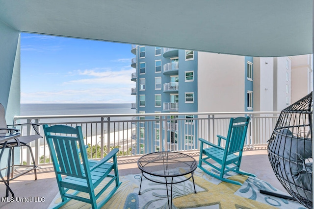 balcony with a water view