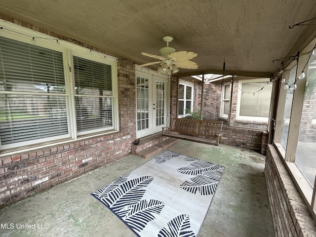502 Frederick Dr, Cleveland, MS 38732 - view of patio / terrace with french doors and ceiling fan