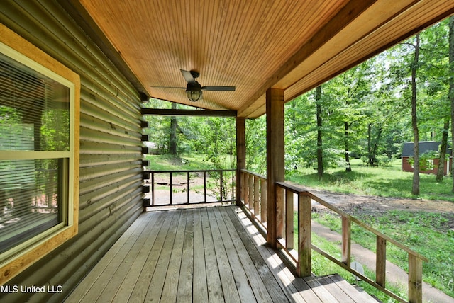 3490 Sherrod Rd, Nesbit, MS 38651 - wooden deck featuring ceiling fan
