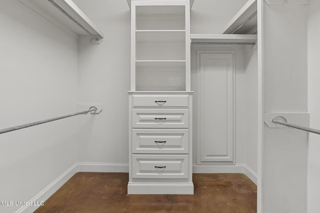 view of walk in closet