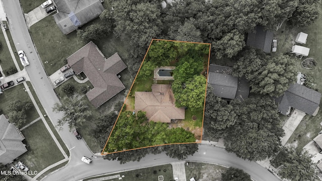 3306 Nottingham Rd, Ocean Springs, MS 39564 - aerial overview of property's location with property parcel outlined