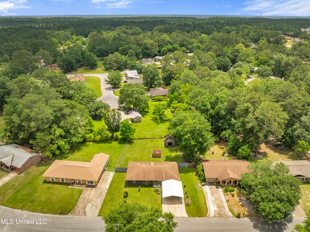 5608 Claresholm Dr, Gautier, MS 39553 - aerial view of residential area featuring a heavily wooded area