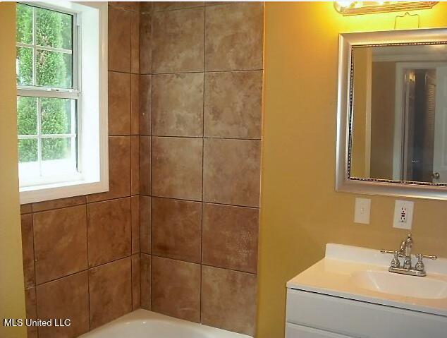 1105 Military Rd, Columbus, MS 39701 - full bath featuring vanity, healthy amount of natural light, and bathing tub / shower combination
