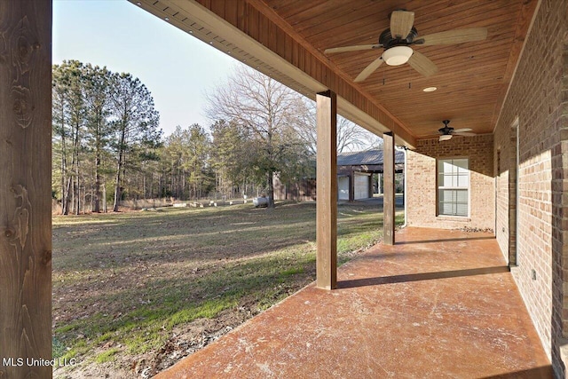 view of patio / terrace with ceiling fan