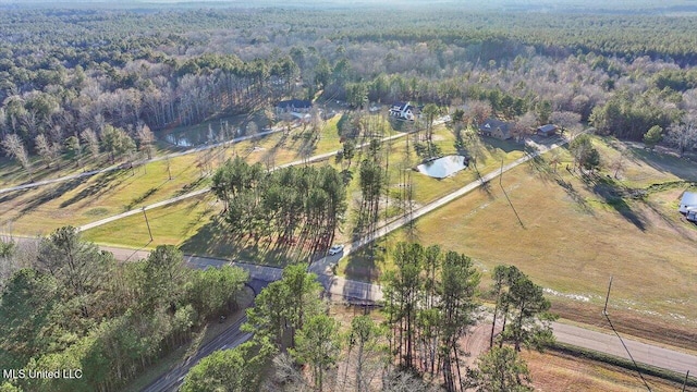 aerial view with a rural view