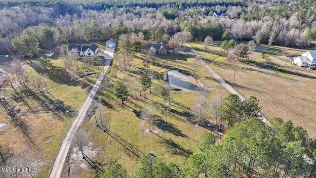 aerial view with a rural view