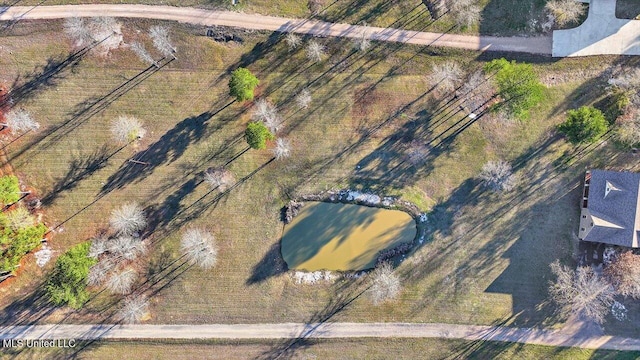 birds eye view of property with a rural view