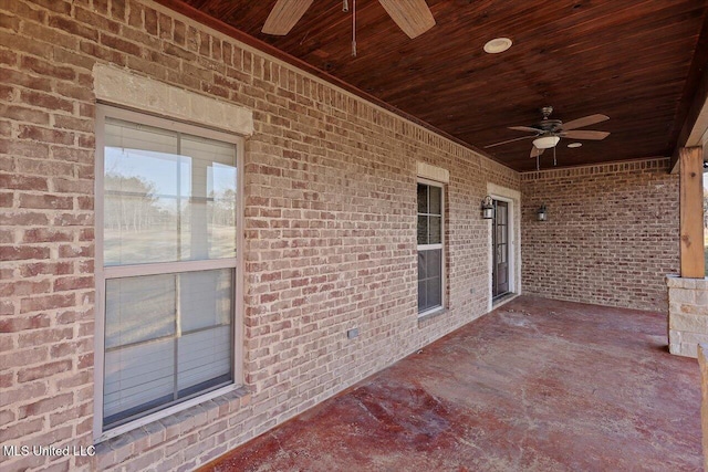 view of patio / terrace featuring ceiling fan