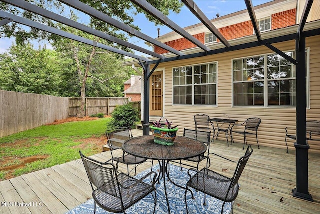 911 Tetbury Pl, Brandon, MS 39047 - wooden deck with outdoor dining area and a pergola